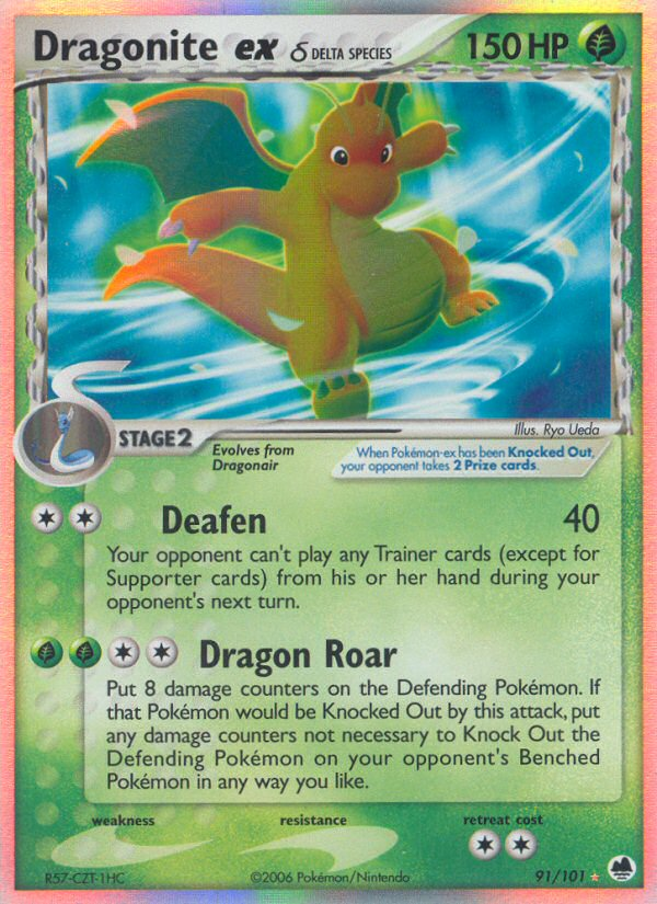 EX Dragon Frontiers Holo Dragonite ex #91/101